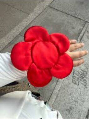 Sandy Liang Petal Wristlet Pouch in RED RARE NEW WITH TAGS